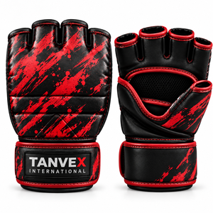 ถุงมือ MMA TANVEX INTERNATIONAL หนังแท้ ครึ่งนิ้ว แบบสวม ระบายอากาศได้ดี สำหรับทุกเพศ บรรจุภัณฑ์แบบกำหนดเอง สำหรับศิลปะการต่อสู้ มวย - Product Image 2