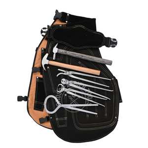 Kit d'outils de ferrage professionnel avec marteau de ferrage, cisaille à sabots, tire-clous, pince à sabots courbée, testeur de douleur et tablier de sécurité - Product Image 1