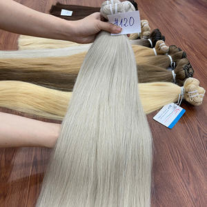 Mega Sale - Coloration capillaire de luxe vietnamienne - Blond # Extensions de cheveux naturels ondulés 613 en trame, lot de 613 mèches - Product Image 4