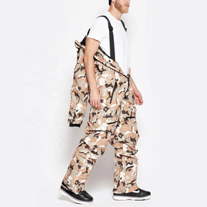 Combinaison de ski une pièce personnalisée pour homme, imprimé camouflage désertique marron, fermeture éclair, imperméable 10 000 mm, coupe-vent, combinaison de snowboard à capuche isolée - Product Image 4