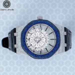 Reloj de Acero Inoxidable para Hombre Charm Jewells, Caja Cuadrada de 40 mm, Bisel con Diamantes Azules, Movimiento Mecánico Analógico, Resistente al Agua hasta 10 Bares - Product Image 4