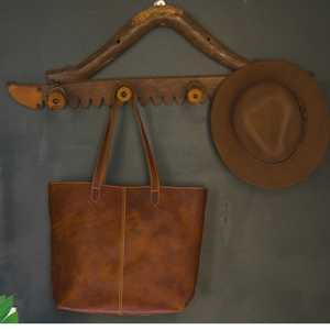 Bolsos de Mano de Cuero Genuino Hechos a Mano, Multifuncionales, de Gran Capacidad, con Cierre, Tipo Tote, de Hombro, Modelo LTB-0213 - Product Image 2