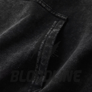 Sudadera con Capucha Unisex Bloodline, Tejida en Felpa, Color Sólido, Informal, 100% Algodón, Estilo Hip Hop, Secado Rápido y Transpirable, Negra - Product Image 4