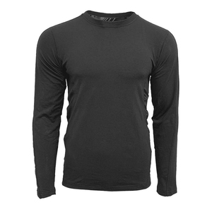 เสื้อยืดคอกลมแขนยาวสีดำ ผ้าฝ้าย สีพื้น สวมใส่ได้ทุกวัน - Product Image 1