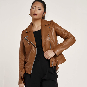 Nouvelle arrivée : veste en cuir de vachette pour femmes, broderie personnalisée, vestes en cuir tendance en gros - Product Image 1
