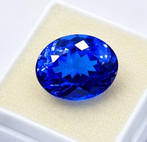 Saphir bleu du Cachemire naturel ovale certifié, pierre brute pour la fabrication de bijoux, bague, pendentif - Product Image 5