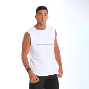 Camiseta sin Mangas Blanca Informal de Alta Calidad para Hombre, Último Diseño, Transpirable, de Punto, para Gimnasio, Venta al por Mayor - Product Image 6