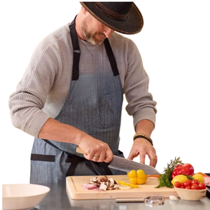 Couteau de chef Kiritsuke de 8 pouces en acier Damas, lame de cuisine multi-usages tranchante avec manche en bois de Pakka blond pour trancher - Product Image 5