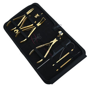 Pince à micro-anneaux et à bandes adhésives pour extensions capillaires avec pince d'installation de perles, coupe-bandes, boucle de filetage et peigne à queue - Product Image 1