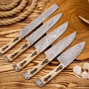 Ensemble de couteaux de cuisine personnalisés avec couteaux de chef, à trancher, à pain, utilitaires et à éplucher pour les commandes en gros et OEM - Product Image 1