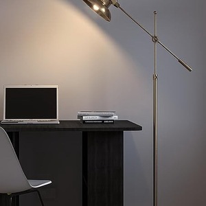 Lampadaire contemporain haut avec abat-jour en verre amovible, base en laiton durable, design moderne pour chambre, salon, hôtel, Diwali - Product Image 6