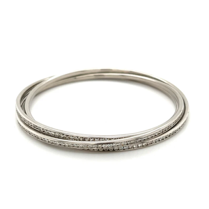Pulsera de tenis chapada en oro de 24 quilates con diamantes de corte brillante y engaste en canal, estilo clásico, joyería unisex para bodas. - Product Image 1