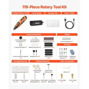 Portable 119-Piece DC12V Mini Power Rotary <b>Tool</b> Kit 28-Level Speed 5000-32000 RPM Multi-Purpose DIY Engraving Cutting for <b>Crafts</b> - Product Image 4