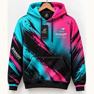 Vente en gros directe ZIAKOT INDUSTRY – Sweat-shirt de baseball à rayures fines noires, blanches et grises, motif déchiré, le plus vendu - Product Image 5