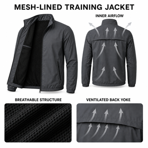 Chaqueta Deportiva con Cuello Alto, Paneles en Contraste, Tejido Doble de Poliéster, Chaqueta de Alto Rendimiento, Logotipo Personalizado, Ropa Deportiva para Equipos, Proveedor OEM - Product Image 6
