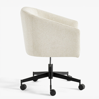 Chaise de bureau ergonomique pivotante à 360 degrés, multifonctionnelle, moderne, avec revêtement en tissu mat, finition métallique, réglable