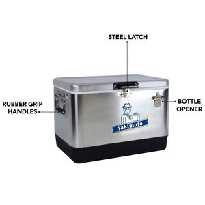 Seau à glace isotherme portable en acier inoxydable 51L/54Qt, robuste, étanche, pour boissons et bières, avec ouvre-bouteille, nouveau style - Product Image 4