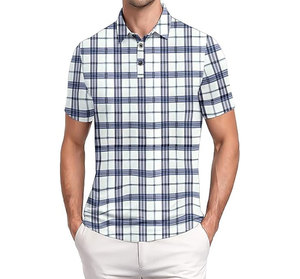 Chemises de golf personnalisées de haute qualité, respirantes, imprimées, unies, pour sublimation, 100 % coton, anti-plis, 180 g, tricotées, pour hommes - Product Image 4