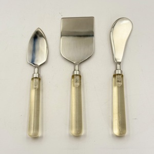 Ensemble de couteaux à gâteau au design tendance, avec manche en acier inoxydable et résine, idéal pour la décoration de la cuisine et les couverts. - Product Image 1