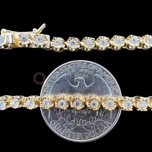 Iced Out Tennis <b>Chain</b> Fine Jewelry Pendants & Charms S925 Silver Rhodium Finish Moissanite <b>Rapper</b> Necklace - Product Image 2