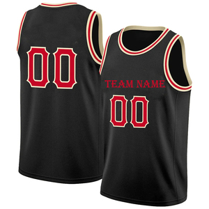 Customizable Cream Basketball Jersey With Red Trim Team Name 00 Screen Printed Unisex Sleeveless Mesh Tank Top Adult All Seasons - Product Image 2
