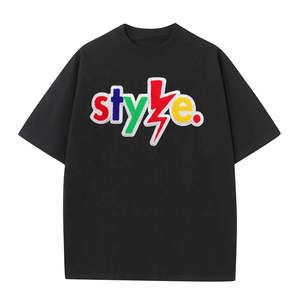 T-shirt blanc brodé pour femme, col rond, manches courtes, logo personnalisé, streetwear, haut décontracté - Product Image 5