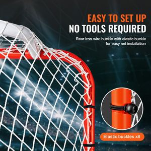 Set di Porte da Hockey Portatili Regolamentari Ufficiali, Rete in Acciaio per Hockey su Strada, per Uso Interno ed Esterno, Attrezzatura per Hockey su Pattini - Product Image 5