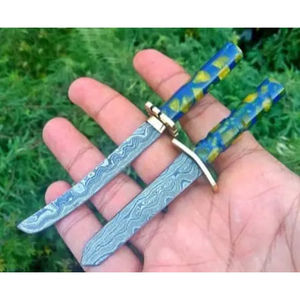 Cuchillo de Cocina Miniatura de Acero de Damasco Personalizado Hecho a Mano por Burraq DIY OEM con Hermosa Mango, Regalo para Chef, Hecho en Pakistán - Product Image 5