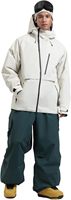 Veste de ski d'hiver imperméable à capuche blanche pour homme personnalisée avec fermeture éclair et poches pour les activités de plein air