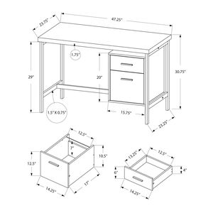 Scrivania per Computer Contemporanea da 48 Pollici per Ufficio Domestico, Laminato Marrone, Finitura in Metallo Grigio, Set per Laptop con Spazio di Archiviazione, Posizionabile a Sinistra o Destra - Product Image 4