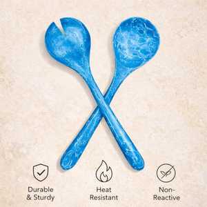 Luxury Design <b>Top</b> Selling Handcrafted Colorful <b>Resin</b> Salad Serving Spoon Fork Spork Set Premium Quality Dishwasher Safe - Product Image 4