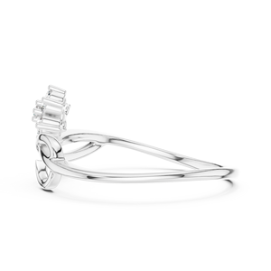 แหวนเพชร WILD LVY FLORAL LAB-GROWN DIAMOND ชุดแหวนทองคำแท้ 18KT สำหรับงานหมั้น งานแต่งงาน งานเลี้ยง งานเฉลิมฉลอง หรือใช้ในชีวิตประจำวัน สำหรับผู้หญิง ชุบโรเดียม - Product Image 2