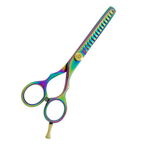 Professional <b>Barber</b> Thinning Scissors German Stainless Steel Sharp <b>Blade</b> Tip Multi Color Salon Use Gold Screw - Product Image 1