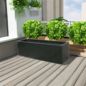 Jardinières rectangulaires en fibre de béton, légères, durables, écologiques, classiques et luxueuses, revêtement résistant aux intempéries, utilisation au sol et au jardin - Product Image 1