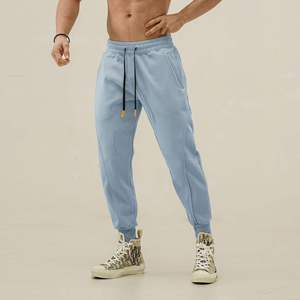 <b>Men's</b> <b>White</b> Elastic Waist Casual Sweatpants Lightweight Breathable Knitted Summer Wear Drawstring Closure Side Pockets - Product Image 2
