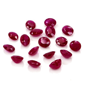 Rubis de Birmanie naturels non traités, ovales calibrés 4x5mm, pierres précieuses de rubis naturelles facettées pour la création de bijoux, prêtes à l'emploi - Product Image 1