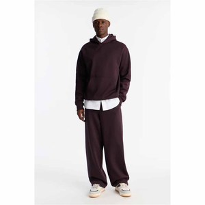 <b>Mens</b> Burgundy Maroon Fleece <b>Hoodie</b> And Jogger Tracksuit Set Winter Casual Pullover Hooded Sweatshirt Pants Streetwear For <b>Men</b> - Product Image 6