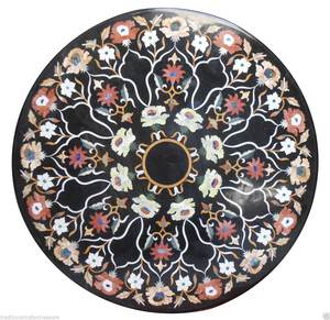 Superficie de Mesa con Incrustaciones de Piedras Preciosas Estilo Vintage Pietra Dura - Product Image 2