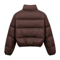 Dropshipping 2024 Veste matelassée courte oversize Mexi Bubble Coat à col standard uni pour femme, Hiver Automne, Parka Femme