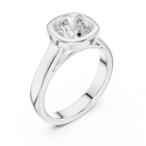 Anillo de Compromiso de Lujo con Diamante Cultivado en Laboratorio de Corte Cojín, Chapado en Rodio sobre Oro Blanco de 18K, 2CT, Joyería Fina Personalizada, Anillo de Boda - Product Image 1
