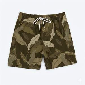 Men's Front Logo <b>Elastic</b> Waist 100% Polyester Breathable Windproof Anti-Wrinkle Eco-Friendly Summer Casual Shorts - Product Image 2