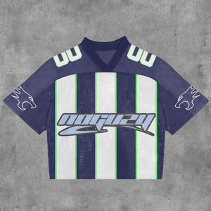 Camiseta de Fútbol Retro Oversize para Hombre, Corte Cuadrado, Cuello en V, Malla Transpirable, Tallas Grandes, Antibacteriana, Secado Rápido - Product Image 2