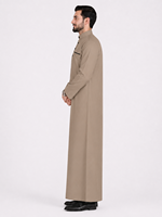 Nouvelle Thobe Islamique pour Hommes Adultes 2026, Longue, Broderie Cheville, Manches Longues, en Polyester, Décontractée, pour Prière, Aïd, Hajj, Printemps-Été