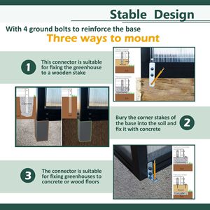 Kit Serra da Giardino 6x10 ft con Telaio in Alluminio, Copertura in Policarbonato, Porta con Chiusura e Caratteristiche Regolabili per Uso Esterno - Product Image 3