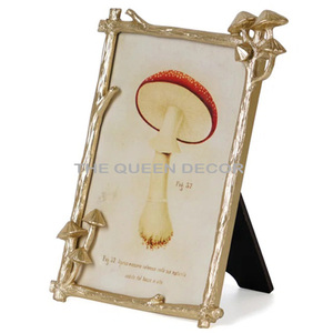 Contemporary Aluminum Metal Unique Shape Gold Plated <b>Resin</b> Gemstones Decorative Photo Frame <b>Table</b> <b>Top</b> Desk Organizer - Product Image 5