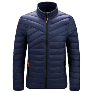 Veste matelassée noire unie de qualité supérieure pour homme, fermeture éclair sur le devant, coupe-vent, respirante, décontractée, hiver, rembourrage en polyester - Product Image 5