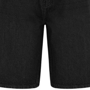 Shorts en jean noir taille haute avec broderie personnalisée, style décontracté d'été, coupe droite, tissu en coton - Product Image 3