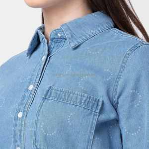 Nardon Apparel 2025 Printemps et Automne New High Street Wear Vêtements Femmes Jeans Casual Washed Denim Jacket Shirt - Product Image 6