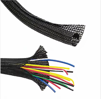 Gaine de câble tressée en polyester extensible, personnalisée, résistante à l'usure, auto-enroulante, 5 mm ID, 220 V