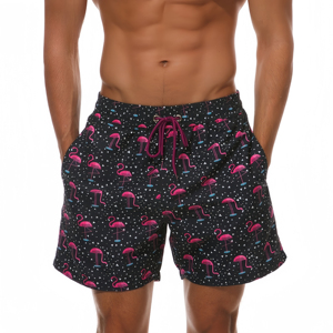 <b>Men's</b> American Flag Print Quick Dry Board Shorts Mid Waist Drawstring Casual Swim <b>Trunks</b> Red White Blue Stars Stripes - Product Image 4